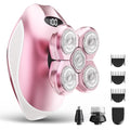 Electric Razors for Women, 5-in-1 Multi-Function Womens Razor with LED Display, Rechargeable Waterproof Electric Shaver, Ideal Travel Trimmer Body Hair Remover for Legs, Face, Armpits &Bikini (Pink)