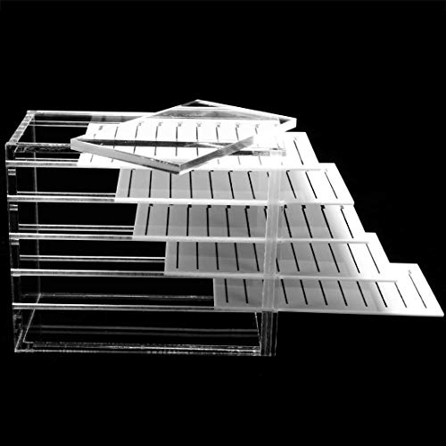 5 Layers Acrylic Clear False Eyelash Organizer Case, Cosmetic Makeup Storage Box for Grafting Lash Extension (Eyelash Box)