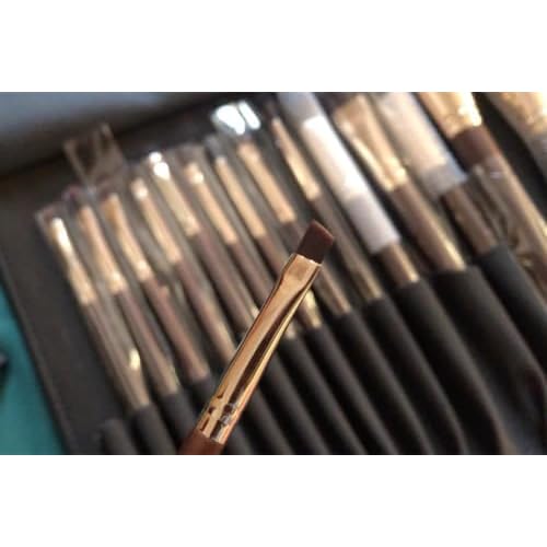 Professional makeup brush set with makeup bag. Includes Brushes for Contouring, Highlighting, Eyeshadow, Foundation & More. 15 Pcs Wool makeup brush