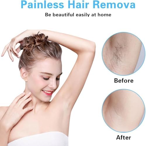 2PCS Crystal Hair Eraser for Women Reusable Hair Remover Stone, Painless Crystal Hair Remover for Women and Men, Magic Painless Exfoliation Hair Removal Tool-Blue