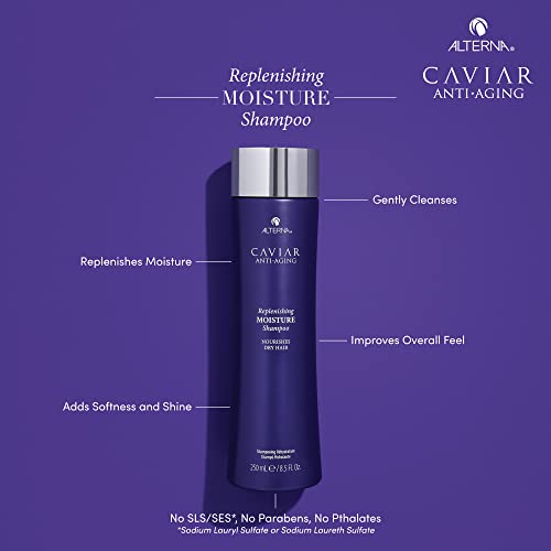 Alterna CAVIAR Anti-Aging Replenishing Moisture Shampoo | For Dry, Brittle Hair | Protects, Restores & Hydrates | Sulfate Free
