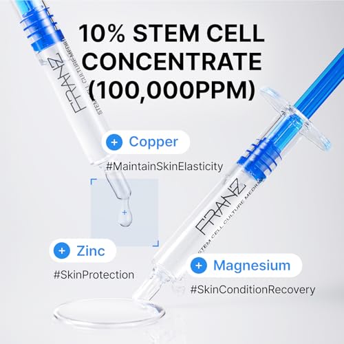 FRANZ Stem Care 10% Ampoule Serum for Face ? Stem Cell Conditioned Media (100,000ppm). Daily Revitalizing, Barrier Support, Firming, Hydrating. Advanced Liposome Delivery (1ml, 0.034 fl.oz.)