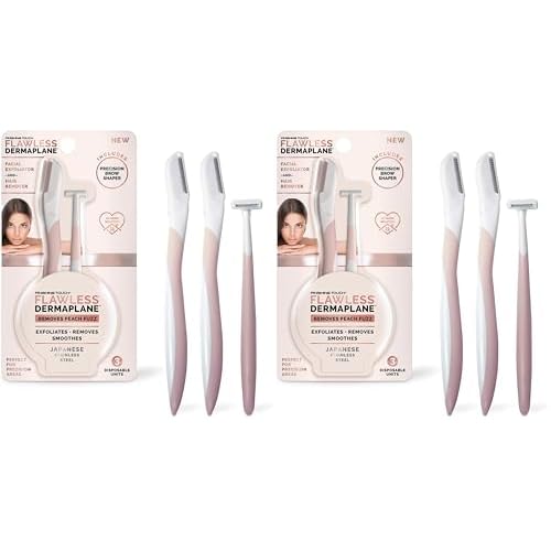 Finishing Touch Flawless DermaPlane Travel Pack Facial Exfoliator & Hair Remover (Pack of 2)