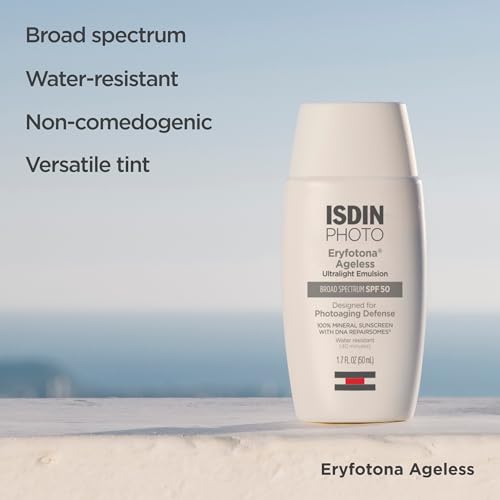 ISDIN Eryfotona Ageless Sunscreen Zinc Oxide and 100% Mineral Tinted Sunscreen SPF 50