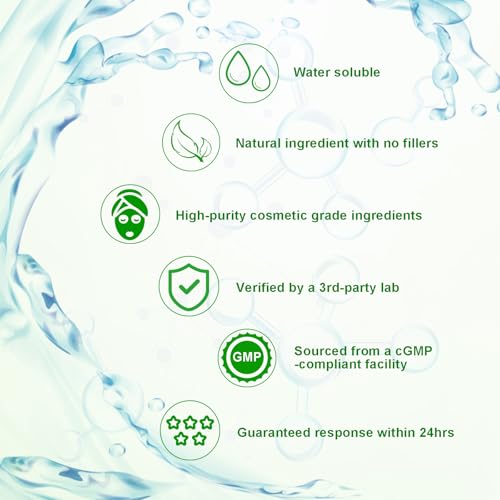 MAYKER Pure Hyaluronic Acid Powder, 0.7 oz | Low Molecular Weight, Cosmetic Grade | For DIY Serums, Creams, Moisturizers | Clear, Watery Texture After Fully Dissolved