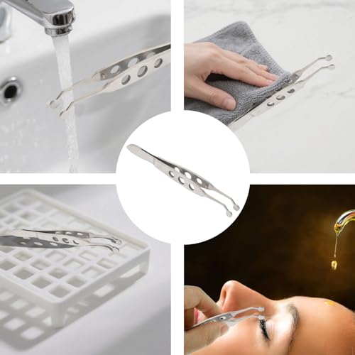 1 Pcs Round Tip Tweezers Meibomian Gland Expressor Eyelid Milia Removal Slant Tweezer, Made of Stainless Steel Perfect for Precise Hair Removal