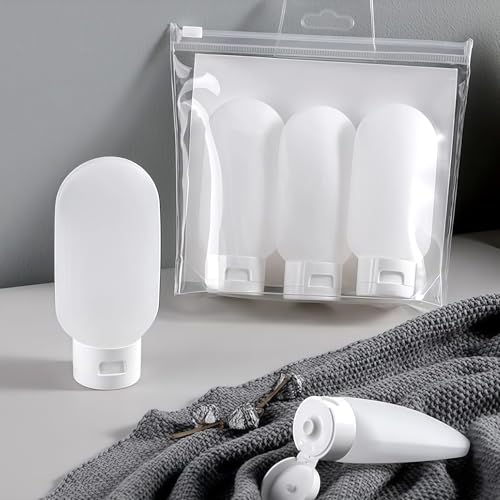 12Pcs 150ml/5oz Empty Refillable White Plastic Cosmetic Soft Tubes Containers Squeezed Facial Cleanser Bottle With Flip Cap for Body Bath Shower Gel Lotion Cream Shampoo