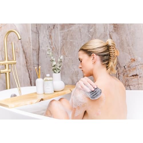 Bathorium Konjac Bamboo Charcoal Body Sponge, Natural Exfoliating & Cleansing Sponge, 100% Plant-Based, Ideal for Sensitive Skin & Daily Use, 1 Sponge