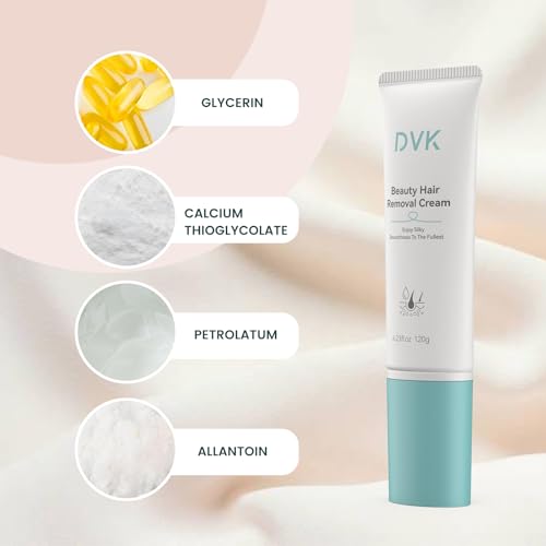 DVK Hair Removal Cream, 4.23 fl oz, Silky Smoothness, Hairfree, Waxing Kit, Shaving Foam, Skincare, Painless