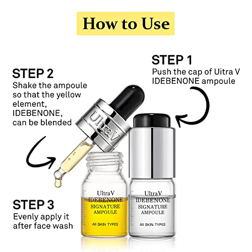 Ultra V Signature Ampoule - Anti Aging Antioxidant Serum ? Peptides, Niacinamide, Hyaluronic Acid ? Anti Wrinkle, Smoothes, Softens Skin - 0.27 fl.oz 4 Packs 12,000ppm