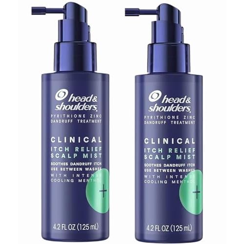 Head & Shoulders Itch Relief Scalp Mist Spray, for Dry Itchy Scalp, Leave-In Formula for Flake Control and Scalp Comfort, No-Rinse Dandruff Treatment, 4.2 Each, Pack of 2