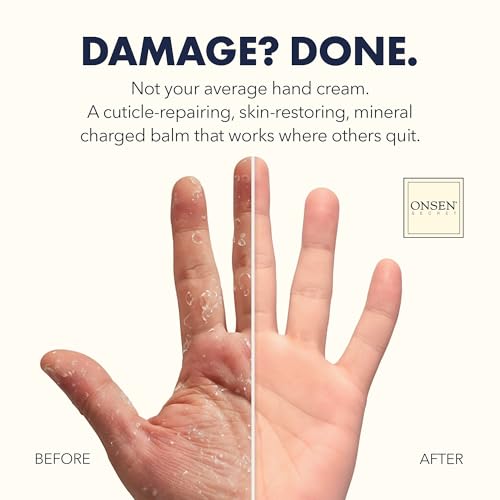Onsen Secret Advance Rescue Nail Kit - Strengthening Nail Oil & Serum with Hand & Cuticle Rescue Cream - Tsubaki, Shea Butter, Jojoba - Hydrates, Repairs, and Restores