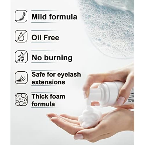STACY LASH Eyelash Extension Shampoo 1.69 fl.oz Serum 5ml / Eyelid Foaming Cleanser/Supplies for Lashes Growth & Thickness/With Biotin/Enhancing Natural Eyelashes/Professional & Self Use