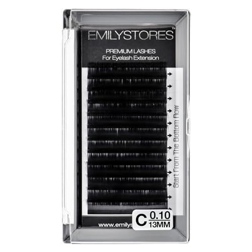 Eyelash Extensions 0.10mm Thickness C Curl Length 13mm Individual Volume Natural-Looking eyelashes Single Size For Lash Extension (0.10,C,13mm)