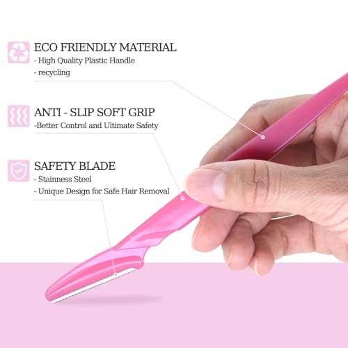 40pcs Eyebrow Razor for Women, Face Shaver Kit Dermaplaning Tool for Peach Fuzz Removal, Stainless Steel Blades with Protective Covers | Eyebrow Trimmer, Facial Hair Removal