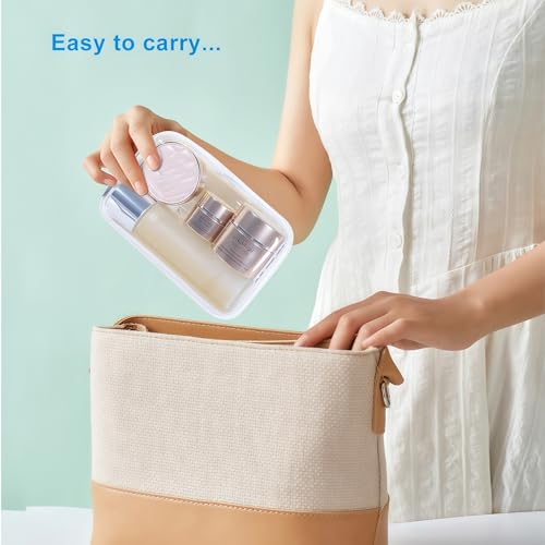 6 Pack Clear Hard Shell Zipper Case,See-Through Hard Plastic Organizer Pouches with Zipper,Clear Travel Makeup Case,Transparent Zippered Pouches for Travel,Toiletries, Makeup,Crush-Resistant Storage