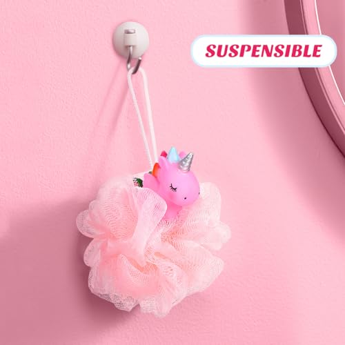 2pcs Kids Bath Loofah: Body Sponge - Unicorn Shower Pouf for Deep Cleaning Body Scrubber Exfoliator Wash Back Scrubber