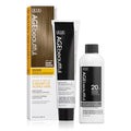 AGE beautiful Permanent Hair Color Dye Liqui-Creme & Developer 20 Volume Set | 100% Gray Coverage | Anti-Aging Haircolor | Biotin for Thicker, Fuller, Healthier Hair | Professional Salon Coloring