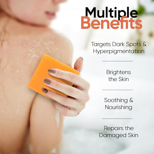 Papaya Soap Face & Body Wash ? Skin Brightening Papaya Soap Bar for Dark Spots ? Reduce Acne, Cleanse Scars, & Even Skin Tone ? with Turmeric, Kojic Acid & Essential Oils ? for All Skin Types (2 pack)