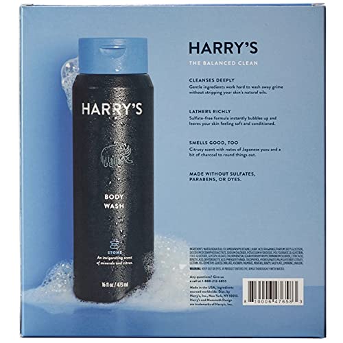 Harry?s Men?s Body Wash, Stone Scent, 16 Fluid Ounce (Pack of 3)