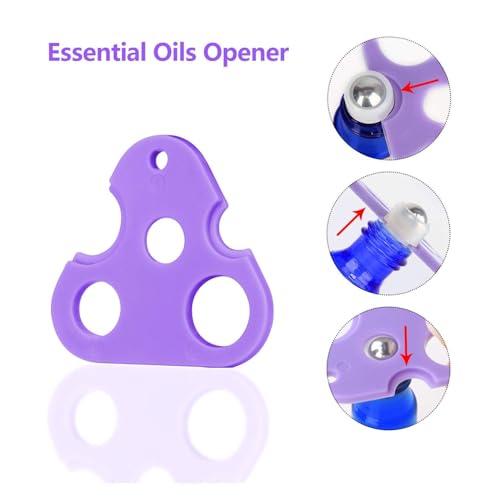 Easytle 96 Pack Essential Oil Roller Bottles 5ml Blue Glass, Reusable, Leak-Proof, UV Protection, Travel & Personal Care, 384 Labels, 8 Opener, 16 Funnels, 16 Droppers