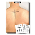 Semi Permanent Tattoo Men, 2 Sheets Realistic Cross Christian Temporary Tattoos for Men, Lasts 1 Weeks, Develops Fully in 48H, Waterproof and Non-Reflective, Cool Cross Tattoo