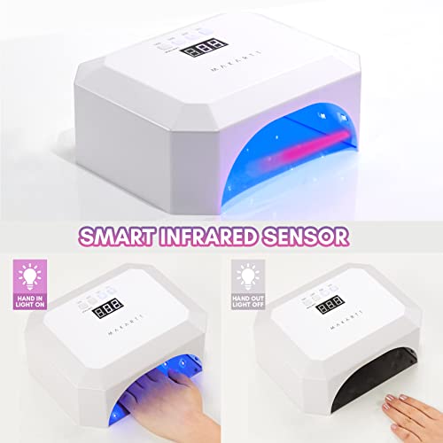 Makartt Rechargeable UV LED Light with Gel Top Coat Kit Bundle, Cordless Nail Lamp Aurora 36W Professional Nail Dryer, Soak Off UV LED Gel Nail Polish Top Coat