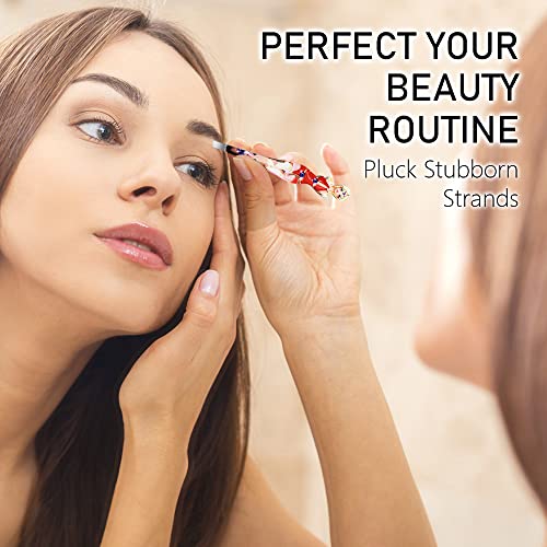 Tvoip 6Pcs Professional Girl Eyebrow Tweezer Stainless Steel Slanted Eyebrow Tweezers Eyebrows Hair Remover Tools Cosmetics Beauty (random color) (Pack of 2)