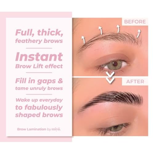 MIYA LASH 2 in 1 Brow Lamination & Lash Lift Lotion Set | Sachet Refill for Lash Lift Kit & Eyebrow Perm | Fast Acting 3-Step Lifting, Setting Lotions with Nutrition Serums | 10 Treatments | Salon Use