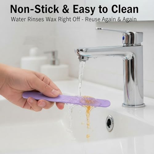 Silicone Wax Spatulas, Reusable Stir Sticks for Hair Removal, Crafts, Non Stick Soft Silicone, Convenient Cleaning, Multi Purpose ()