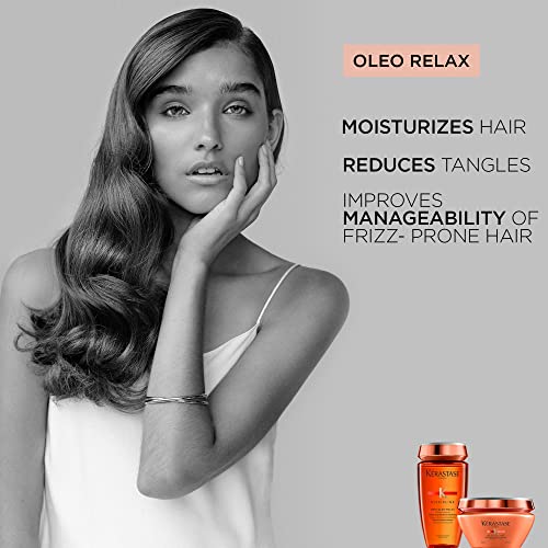Kerastase Discipline Oleo-Relax Shampoo - Oil-infused Anti-Frizz Shampoo, Moisturizes and Protects Hair, 8.5 Fl Oz