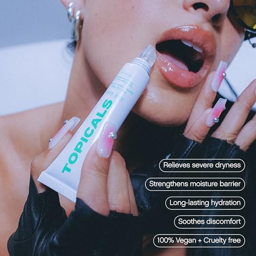 Topicals Slick Salve Mint Glossy Lip Balm | Soothes Discomfort, Strengthens Barrier and Provides Lasting Hydration & Relief | Vegan, Paraben-Free Formula with Hyaluronic Acid and Ceramides (0.5 Fl Oz)