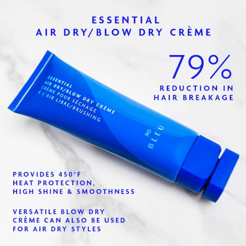 Essential Air Dry Blow Dry Creme | Lightweight Heat Protectant Styling Cream for Frizz Control + Hydration & Shine | Nourishing Hair Smoother for All Hair Types | R+Co BLEU