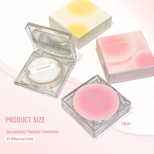 Mineral Pressed Powder, 3-in-1 Compact Formula, 12g, Translucent Finish for Oily Skin, Travel-Friendly, Full Coverage & Matte Control (Nature, jojo)