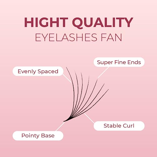 Promade Eyelash Fans 1000 Fans 5D-20D Premade Volume Lash Extensions C/CC/D Curl 10-18mm Length 0.05/0.07 Thickness Ultra Speed Promade Premade Pre Pro Made False Eyelashes Pestanas