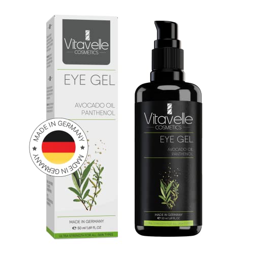 VITAVELLE Under Eye Gel for Puffiness, Wrinkles, Dark Circles ? Under Eye Moisturizer & Eye Depuffer with Allantoin, White Willow Bark, Avocado Oil & Panthenol ? Eyebags and Dark Circles Remover