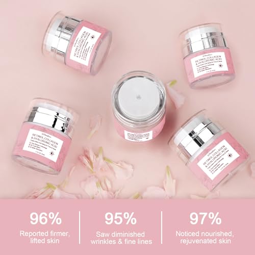 Retinol Collagen Hyaluronic Acid Anti-Aging Wrinkle Cream for Face & Neck Moisturizer Face Cream for Women 1.7 FL OZ