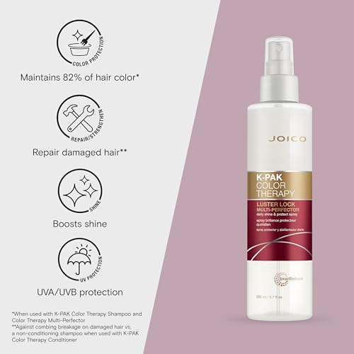 Joico K-PAK Color Therapy Luster Lock Multi-Perfector Daily Shine & Protect Spray | For Color-Treated Hair | Instantly Detangle | Control Frizz | Boost Shine | With African Maketti & Argan Oil