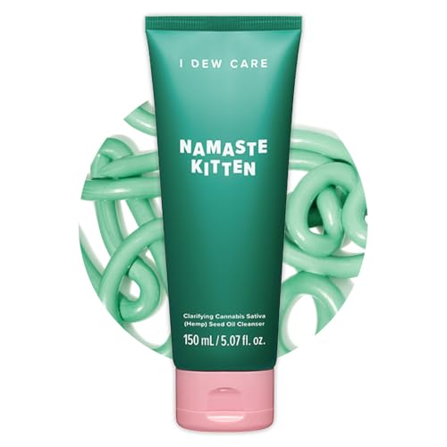 I DEW CARE Acne Facial Foam Cleanser - Namaste Kitten | Clarifying Heartleaf, Makeup Cleansing, Korean Skincare, Vegan, Cruelty-free, Paraben-free, Gentle Face Wash for Dry Skin