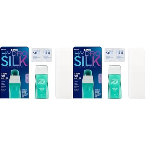 Schick Hydro Silk Sugar Wax Roller for Body + Pubic Hair Removal | Roll On Wax Kit for Body and Bikini Line Hair Removal (Pack of 2)