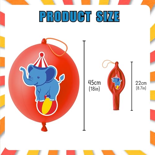 72 PCS Carnival Party Favors for Kids ? 48 Pre-Cut Temporary Tattoos & 24 Punch Balloons Themed Birthday Party Decorations Supplies Favors Gifts, Goodie Bag Fillers, Classroom Rewards