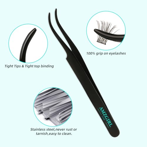 Lash Extension Kit Daybreak Lash Clusters kit Lash Bond and Seal Eyelash Remover and Lash Applicator for Diy Lash Extension Kit at Home by AMZGlRL(Daybreak,D-Mix8-16mm kit)