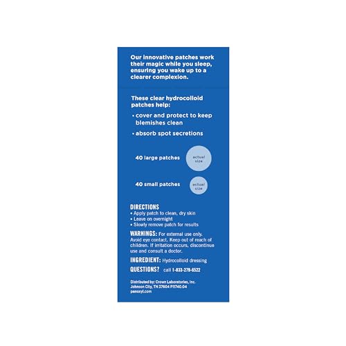 PanOxyl PM Overnight Spot Patches,Advanced Hydrocolloid Healing Technology,Fragrance Free,80 Count (Pack of 2)
