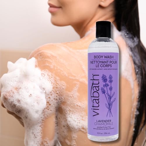 Vitabath Lavender & Chamomile Body Wash Moisturizing Bath & Shower Cleanser & Skincare Radiant Detox & Restore Nourishing Body Polish - Cruelty-Free, Paraben-Free - 12 oz