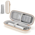 Yinke Travel Shaver Case with Attachments Storage Box for Hybrid Electric Trimmer, Waterproof Hard Carrying Case Portable Storage Bag for O Blade, Beige