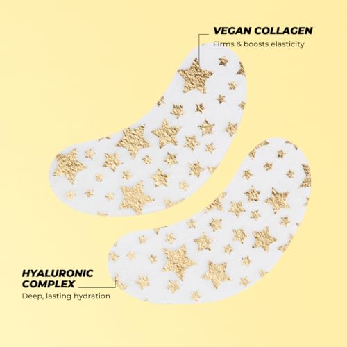 Vitamasques Under Eye Patches 3-Pack - Firming & Brightening - Anti Aging Collagen Korean Skin Care Reduce Fine Lines, Puffiness, Wrinkles & Dark Circles - Hyaluronic Acid - Vegan & Cruelty-Free