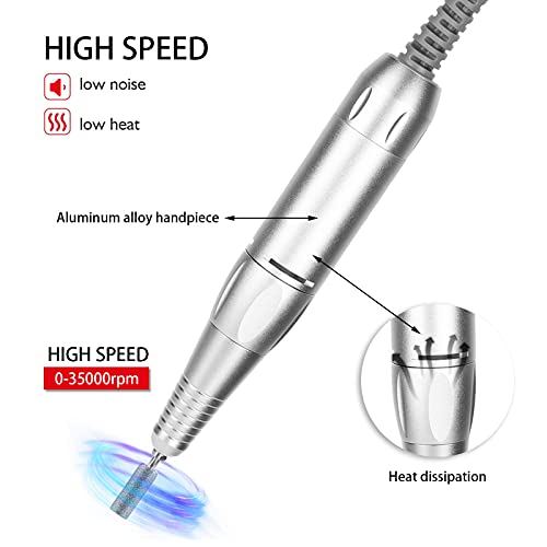Electric Nail Drill Pen, Handle Handpiece Replacement for Manicure Pedicure Machine, Electric Handpiece Professional E File Nail Art Tool, Polish Machine Parts
