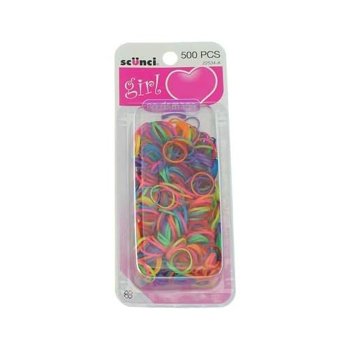 Scunci Girl No Damage Polyband Elastics 500 ea (Pack of 2)