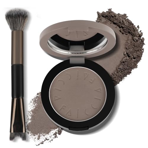 Cool Toned Contour Palette with 2 IN 1 Nose Contouring Brush & Mirror, ¡¼Delicate Texture¡½¡¼Multi-Purposes & Buildable¡½¡¼Long Lasting¡½, Grey Contour Powder Suitable for Cool Toned Fair Skin