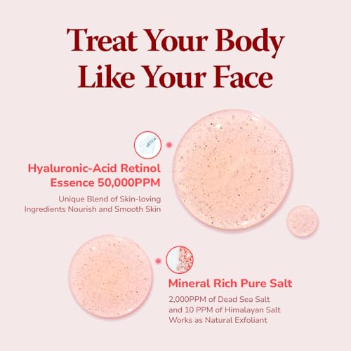 HIMALAYA PINKSALT Daily Scrub Body Wash Love Edition Gift Set ? Exfoliating Body Scrub with Himalayan Pink Salt, Hyaluronic Acid & Retinol, Moisturizing Shower Gel, 14.4oz x2